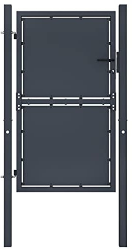 MUSEVANE Gartentor Stahl gartentor metall 100 x 200 cm Anthrazit