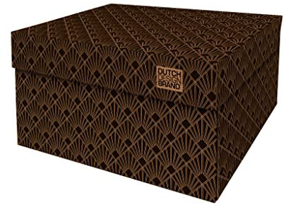 Dutch Design Brand Aufbewahrungsbox mit Deckel – Aufbewahrungsboxen – FSC-zertifizierter, recycelbarer Karton (Größe: 38,9 x 31,8 x 21,1 cm) (Art Deco Night Sky)