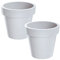 WELLHOME 2 x Blumentopf aus Kunststoff Lofly in Weiß 13,4 (L) x 13,4 (B) x 12 (H) cm