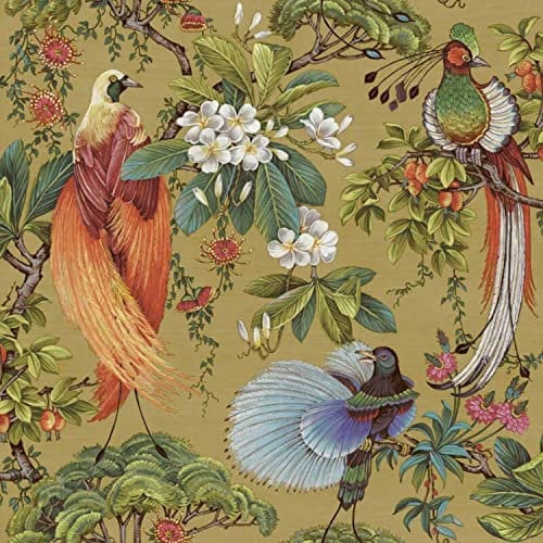 Holden décor Songbird Wallpaper Plum Ochre Or Pink Statement Feature Wall