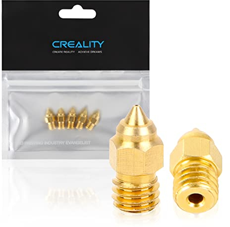 Creality Offiziell 3D Drucker Messing Düsen MK8 0,4 mm 5 Stück für Ender 3 S1 Ender-3 S1 Pro CR-6 SE CR-6 Max Sermoon V1 Pro Ender-2 Pro CR-200B CR-5 Pro H(CT-380) CR-10 Smart