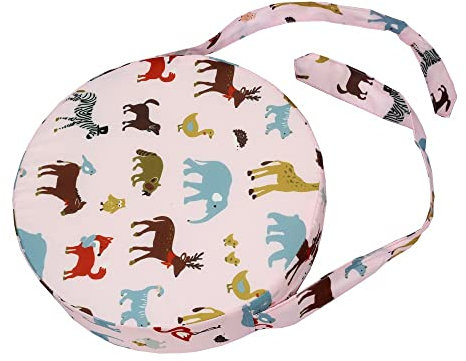 Chickwin Sitzerhöhung Stuhl Kind, Waschbar Baby Tragbar Sitzkissen Kinder Tragbares Boostersitze Verstellbar Zerlegbar Kleinkind Sitzerhöhung Kissen für Esstisch Reise (32x32x8cm,tierisch rosa)