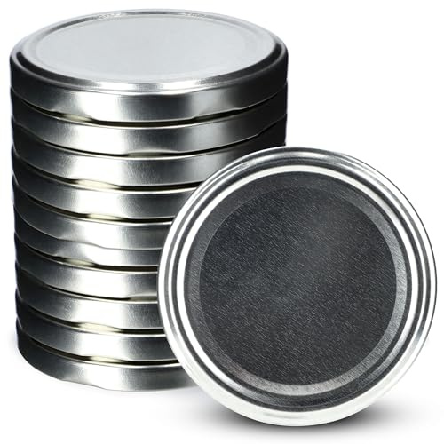 KADAX 10er Set Schraubdeckel TO82 ⌀ 82mm Silber – Twist-Off Ersatzdeckel für 235-900ml Einmach- & Marmeladengläser | Luftdicht & Spülmaschinenfest