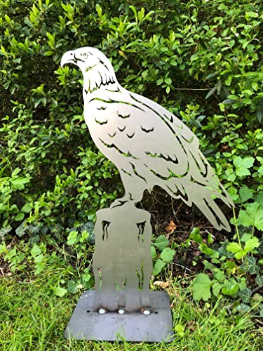 Terma Stahldesign Edelrost Gartenstecker Figuren Handmade Germany, tolle gartendeko aus Rost-Metall, deko rostoptik, Rostfiguren Tiere, rostfiguren Garten, Rostdeko (Adler)