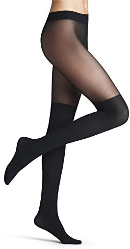 FALKE Damen Overknee 25 DEN Strumpfhose feines weiches Material reißfest warm mit Overkneestrumpf aus Plüsch gegen kalte Füße verstärkte Fußspitze feine Naht einfarbig 1 Stück
