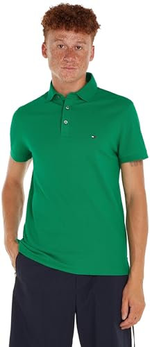 Tommy Hilfiger Herren Poloshirt Kurzarm 1985 Slim Fit, Grün (Olympic Green), M