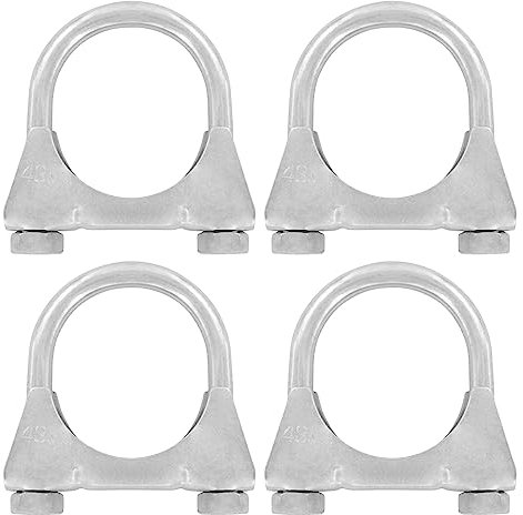4er Set U Bügel Rohrschellen M8 x 43mm extrem belastbare Montageschellen aus verzinktem Stahl (4 Stk. M8 x 43 mm)
