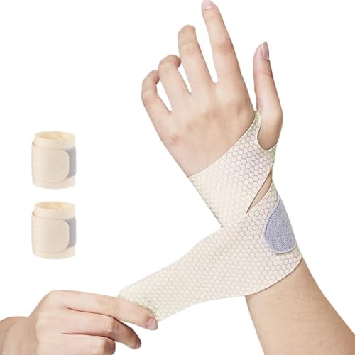2 Stück Handgelenk Bandagen,Bandage Handgelenk,Atmungsaktives Verstellbares Handgelenkband,Ultradünnes Handgelenk für Sport und Alltag,Atmungsaktiv Wrist Wrap Bandage Handgelenk für Damen und Herren