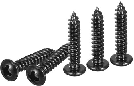 DTGN #8x3/4 Phillips Pan Head Self-tapping Screw - 100Pack - Black Oxide 304 Stainless Steel Sheet Metal Screws Wood Screws