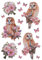 Ideen mit Herz Stickerbogen 3-D Relief-Sticker | Aufkleber | Hochwertig geprägt mit 3-D-Effekt | Fensterbilder | Scrapbooking | Din A4 Bogen mit vielen Motiven (Eulen mit Blumen)
