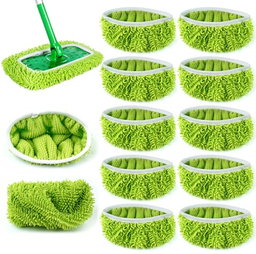 PUWOWYE 10 Stück Bodentücher Tücher Mikrofaser Set Kompatibel mit Swiffer, Wiederverwendbar Feuchte Bodentücher Kompatibel mit Swiffer Bodenwischer, Trockene Bodentücher Kompatibel mit Swiffer Mop