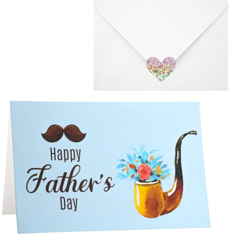 XIHIRCD Vatertagskarte, Happy Fathers Day-Karte mit Umschlägen und Siegelaufklebern Faltbare Vatertags-Grußkarte Best Dad-Geburtstagskarte für Vatertags-Geburtstagsgeschenke(Stil 6)