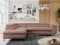 MKS MEBLE Sofa L, Wohnlandschaft L-Form mit Schlaffunktion und Bettkasten, Schlafsofa mit Bettkasten, Ecksofa, Sofa mit Einstellbare Kopfstützen, Peter L - Rosa Boucle - Links