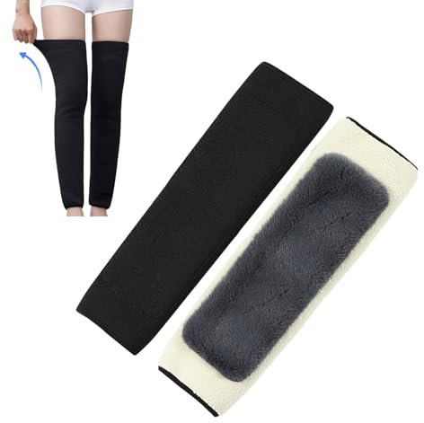 Thermal Cashmere Knee Braces Women Men Thick Long Leg Warmer Winter Windproof Knee Support Leggings Leg Sleeves Elderly Compression Knee Brace Support Protector for Arthritis Ski Cycling Running