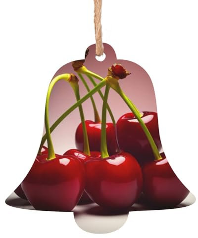 Chilean cherries Christmas wooden ornaments Christmas tree ornaments shopping mall supermarket decoration ornaments wooden ornaments 6pcs