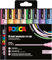 POSCA Mitsubishi Pencil - Pochette 8 Marqueurs PC5M - Pointe Moyenne - Peinture à Base d'Eau - Tout Support - Couleurs Pastel