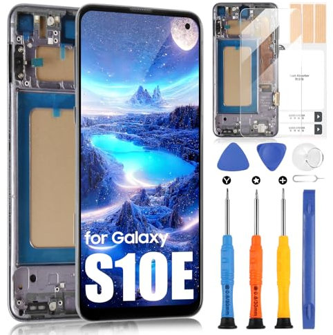 ARSSLY LCD Écran pour Samsung Galaxy S10e Ecran pour Galaxy S10e SM-G970F SM-G970U SM-G970W LCD Display Écran Tactile Digitizer Assembly Réparation Kit (Noir avec Cadre, Incell)