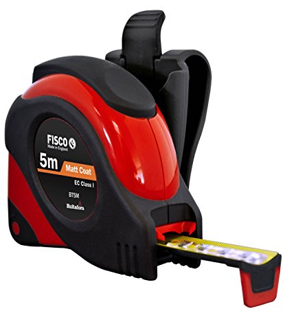 Fisco Big T - Flexómetro profesional Clase I con protección de goma resistente (5 m x 19 mm)