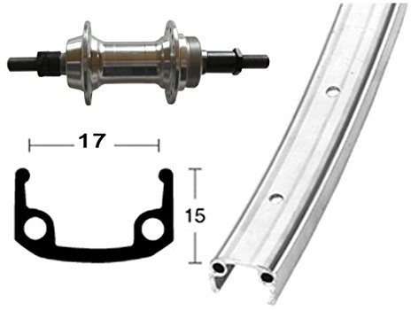 H-Rad 27x1.1/4Schr.ZKR silb.Starr 36L Alu-Kastenfelge silber.Zink-Spei.