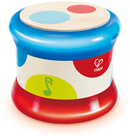 Hape Baby-Trommel | Rollendes Musikspielzeug für Kleinkinder zum Erlernen von Rhythmus und unterschiedlichen Klängen, batteriebetrieben, ab 6 Monaten