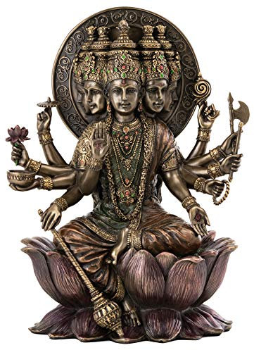 Top Collection Gayatri Mata-Statue - Hindu-Göttin des unermüdlichen Strebens nach Wissen und Weisheit, Skulptur aus hochwertiger Kaltguss-Bronze – 26,7 cm Sammlerfigur