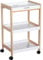 HOMCOM 3-Tier Mobile Kitchen Trolley Cart Storage Shelves Rack Rolling Wheels White 46 x 35 x 74.5 cm