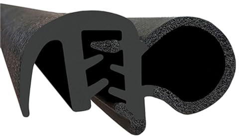 Goma estanqueidad Universal 5m para junta de puerta, adaptable para PEUGEOT 206 -REANULT CLIO/MEGANE/SCEN,sellado puerta caravana, naval, maquinaria agrícola etc. Rango para sujeción 1-3,5 mm, NEGRO