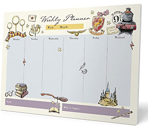 Grupo Erik Wochenplaner - Terminplaner Harry Potter Dobby -Tischplaner A4 - Tischkalender ohne Datum - Schreibtischunterlage Papier