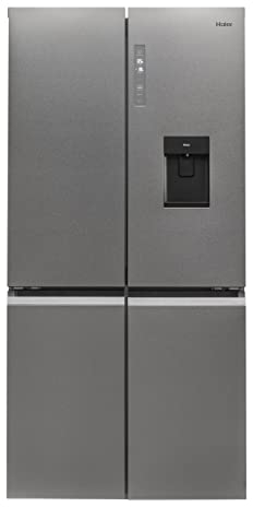 Haier Cube 90 Series 5 HTF-520IP7 - Frigorífico 4 Puertas, Dispensador Agua, Botellero, Motor Inverter, My Zone, Humidity Zone, Total No Frost, 90cm, Capacidad XXL 525L, Iluminación LED, Inox