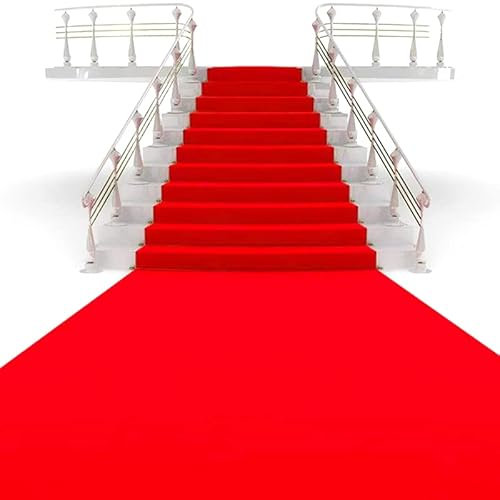 jxgzyy Tapis de couloir rouge - 1 x 10 m - 2,2 mm d'épaisseur - Antidérapant - Rouge VIP - Pour fête de mariage