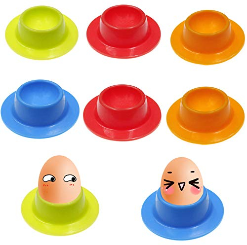 GZLCEU 8 Stück Eierbecher, Silikon Eierbecher Set 8.5×2.5cm Egg Cup für Familie Küche,Bäckerei,Erwachsene,Kinder,Outdoor Camping (Rot,Orange,Blau,Grün)
