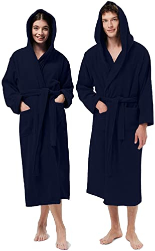 Jenny Sesal Accappatoio UNISEX Spugna, Ideale per CASA, SPA, SAUNA, PALESTRA. Morbido, confortevole e con alta capacità di asciugatura (XXL, Blu Navy)
