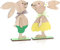 Meleager Osterhasen Deko, 2 Stück Osterdeko aus Holz, Deko Aufsteller für Ostern, Hasen Holz als Tischdekoration für Ostern, Frühling Dekoration, Osterhasen Holzdeko zum Hinstellen (Grün und Gelb)
