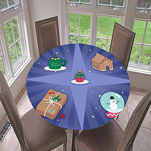 FANSU Runde Tischdecke Garten Abwaschbar, 3D Motiv Serie Polyester Fleckschutz Tischdecken Größe Wählbar für Gartentisch, Outdoor in Kiche, Haushalt & Wohnen (Durchmesser 90cm,Vierzackiger Stern)