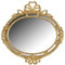 Generisch Wandspiegel Oval Barock Gold Schwarz Weiß-gold Antik Silber Dekorativer Ovalerspiegel Ornament 52 x 50 cm Wanddeko Prunkspiegel c493 (Gold)