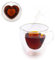Blümelhuber Lot de 2 tasses en verre à double paroi en forme de cœur - Tasse à thé de bureau - Tasses à cappuccino - Verre à café - Capacité : 200 ml