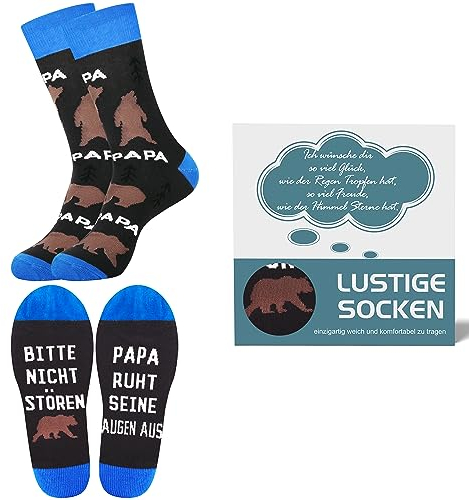 Belloxis Geschenke für Papa Socken Herren 43-46 Papa Geschenk Geburtstag Bester Papa Geschenke Geschenke für Papa von Tochter Socken mit Spruch Geburtstagsgeschenk für Papa Geschenkideen für Papa