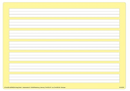 TimeTex - PRIMA-COLORI Schreibübungs-Whiteboard | Für Schreibanfänger mit sieben dreigeteilten Schreibzeilen | Inhalt: 6x Schreibübungs-Whiteboard, Folienstift mit Filzwischer