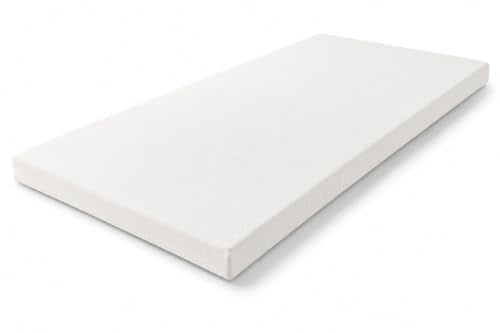 Starlight Beds Europäische Matratzenauflage aus Memory-Schaum für Einzelbett, 2,5 cm dick, mit abnehmbarem, waschbarem Bezug, Weiß, 90 x 200 x 2,5 cm