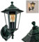 HOFSTEIN Außenwandleuchte Loria, Wandlampe aufwärts in antikem Look aus Metall/Glas in Schwarz/Gün/Klar, Wandleuchte im Landhaus-Stil, Außenleuchte für Terrasse, E27, ohne Leuchtmittel, IP44