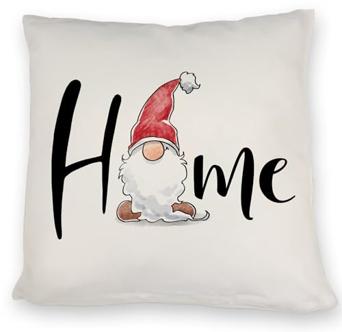 speecheese Home Kissen mit bärtigem Wichtel EIN bequemes DekoKissen für die Couch lustiges Motiv Wichtel Frauen Cartoon Weihnachten bedruckter Kissen bezug Inlay Comic Zwerg Kobold