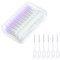 URAQT Spazzolino Interdentale, 220 Pezzi Spazzolini Interdentali con Scatola, Set di Spazzolini Interdentali Silicone per Rimuovere Placca e Residui di Cibo, per Pulizia dei Denti(Viola)
