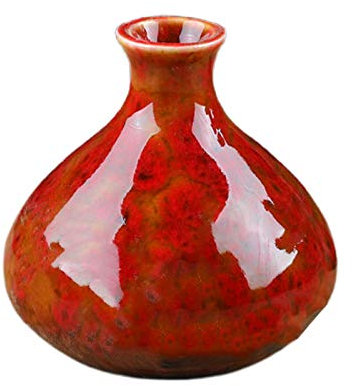 Vase en Céramique Glaçure Texture Claire Vase D’Art en Céramique Chinoise Vase en Céramique tourné au Four Vases Vintage pour Fleurs Vase Antique Fait à la Main (#1)