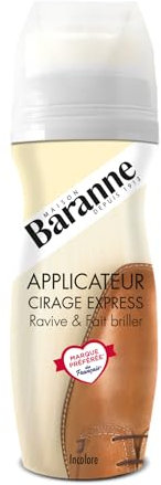 Baranne Applicateur Cirage Express Incolore | Ravive la couleur du cuir | Brillance intense | Chaussures et accessoires en cuir | Applicateur mousse 75ML