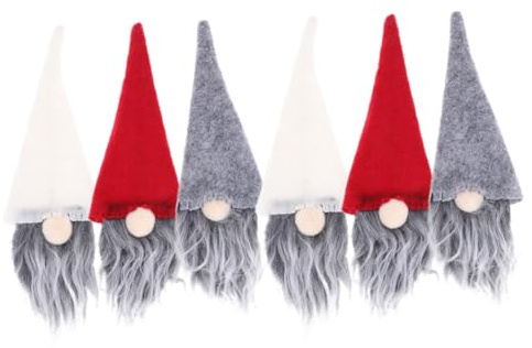 WEKADRIN Weihnachtliche Zwergen Flaschenhüllen 6 Stück Dekorative Weindeko aus Robustem Material Mehrfarbig Festliche Flaschenhüllen für Weihnachtsfeier und Party