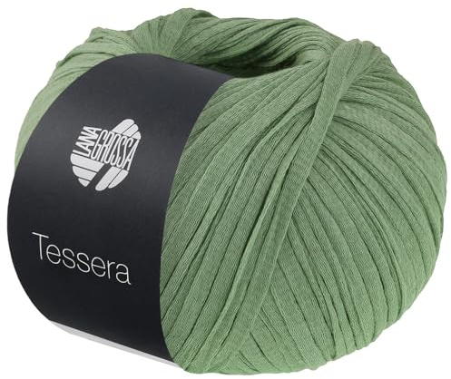 LANA GROSSA Tessera | Hochwertiges, schmales Baumwoll-Bändchengarn in matter-papierfeiner Optik | Handstrickgarn aus 100% Baumwolle | 50g Wolle zum Stricken & Häkeln | 115m Garn FB 2