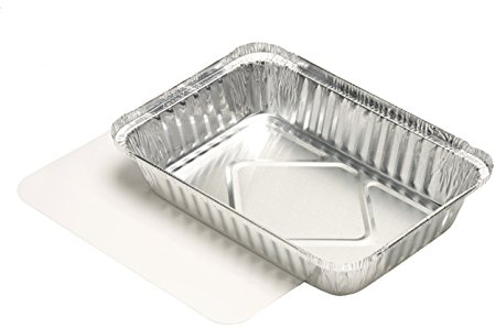 PAPSTAR 14513 Aluschalen, Aluminium, silber, 21,4 x 15 x 4 cm