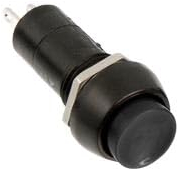 Einbau-Druckschalter PBS-11A, rund, Ein/Aus, schwarz