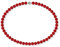 Schmuckwilli Perlenkette für Damen Magnetverschluß - 45cm Länge mit 8mm großen roten runden Mallorca Perlen - Muschelkernperlen Kette für jeden Anlass - die Halskette Pearl Necklace für Frauen