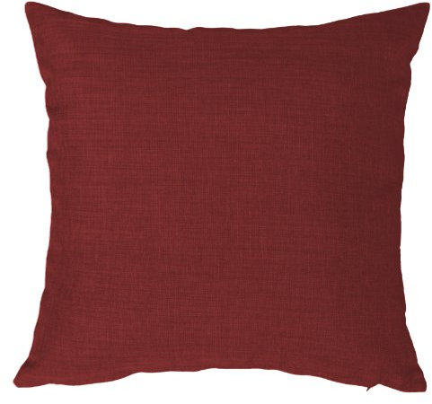 Kissenbezug 80x80 cm Bordeaux mit Reißverschluss Struktur Leinenoptik Kissen für Sofa Wurfkissen